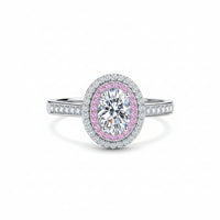Ring Sofia - 1 Carat Moissanite Halo Ring in Sterling Silver Women's Ring Velanci
