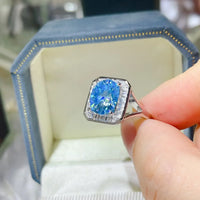 3 Carat Moissanite Square Ring Elena - Coastal Shine Women's Ring Velanci