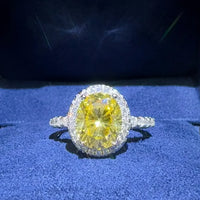 3 Carat Moissanite Sterling Silver Ring Alessia - Halo Shine Women's Ring Velanci