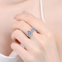 Heart-Shaped Moissanite Ring Giulia - Halo Sparkle Women's Ring Velanci