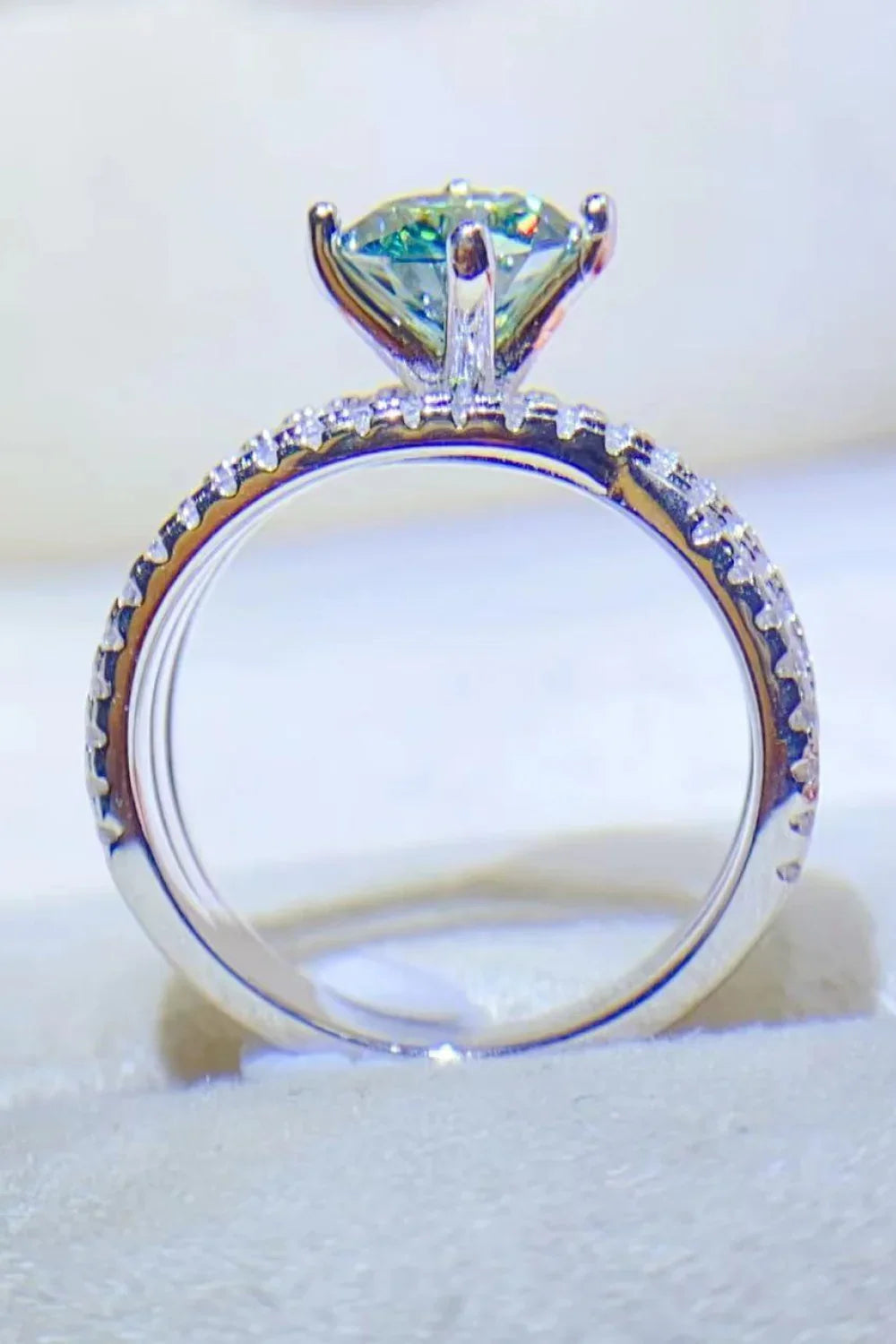 Ring Giovanna - 1ct Moissanite Sterling Silver Ring Women's Ring Velanci