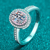 Ring Sofia - 1 Carat Moissanite Halo Ring in Sterling Silver Women's Ring Velanci