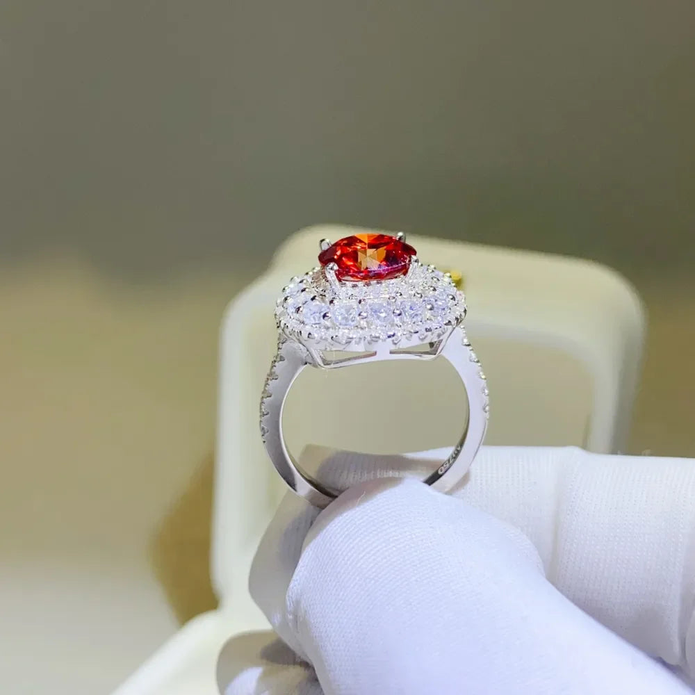 Moissanite Ring Elena - 2 Carat Sterling Silver Shine Women's Ring Velanci