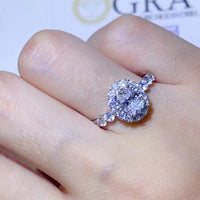 Moissanite Halo Ring Giovanna - 1ct Sterling Silver Women's Ring Velanci