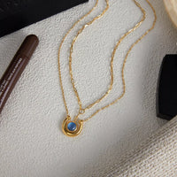 Two-Piece Pendant Necklace In 18K Gold-Plated Finish Velanci