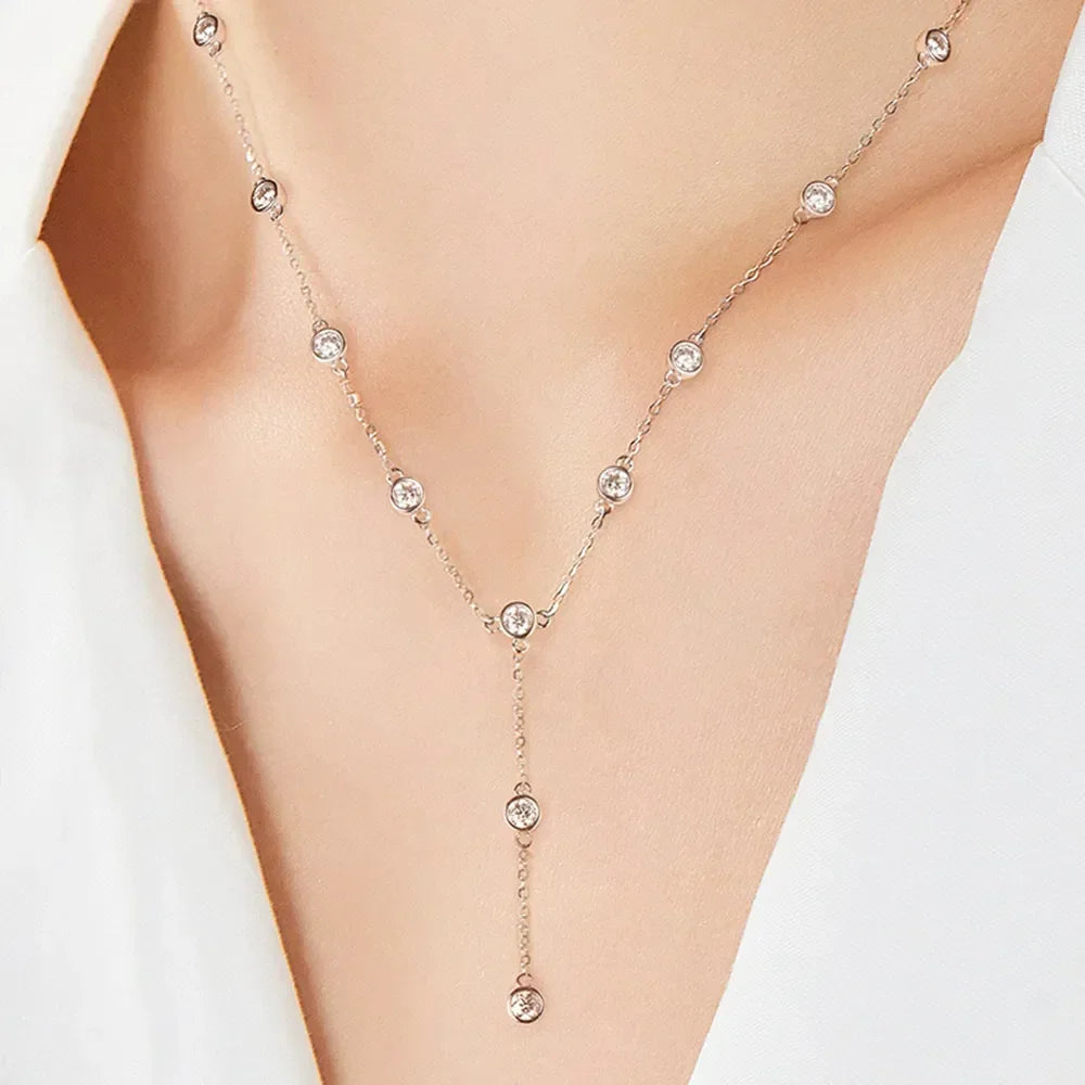 Moissanite Necklace - 1.1 Carat D Color VVS1 Sterling Silver Velanci