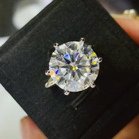 Ring Lia - 10ct Moissanite, Platinum-Plated Sterling Silver Women's Ring Velanci