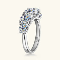 3.6ct Moissanite Sterling Silver Ring Alessia - Sea Sparkle Women's Ring Velanci