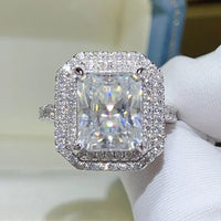 2 Carat Moissanite Ring Giulia - Sterling Halo Setting Women's Ring Velanci