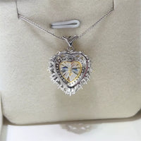 5 Carat Moissanite Necklace Platinum-Plated Sterling Silver Velanci