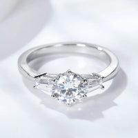 Ring Isabella - 1ct Moissanite Pt-Plated Center Solitaire Women's Ring Velanci