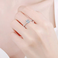 1 Carat Moissanite Silver Ring Elena - Timeless Sparkle Women's Ring Velanci