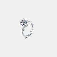 Ring Francesca - 3 Carat Round Moissanite Sterling Silver Women's Ring Velanci