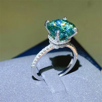 Ring Elena - 5 Carat Moissanite Zircon Sterling Silver Women's Ring Velanci