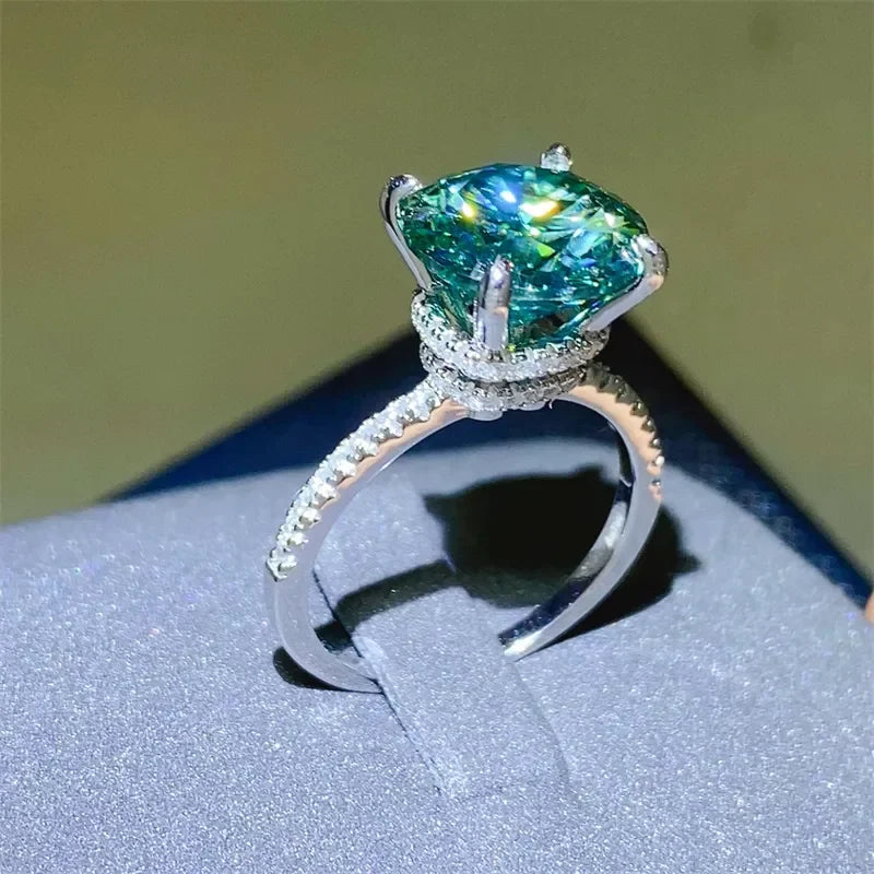 Ring Elena - 5 Carat Moissanite Zircon Sterling Silver Women's Ring Velanci