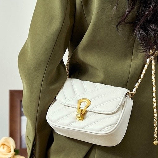 2025 Summer Luxe Genuine Leather Mini Chain Shoulder Bag