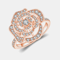 Moissanite Ring Valentina - Floral Sparkle Sterling Women's Ring Velanci
