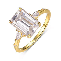 Moissanite Ring Alessia - Emerald-Cut Brilliance Gleaming Women's Ring Velanci