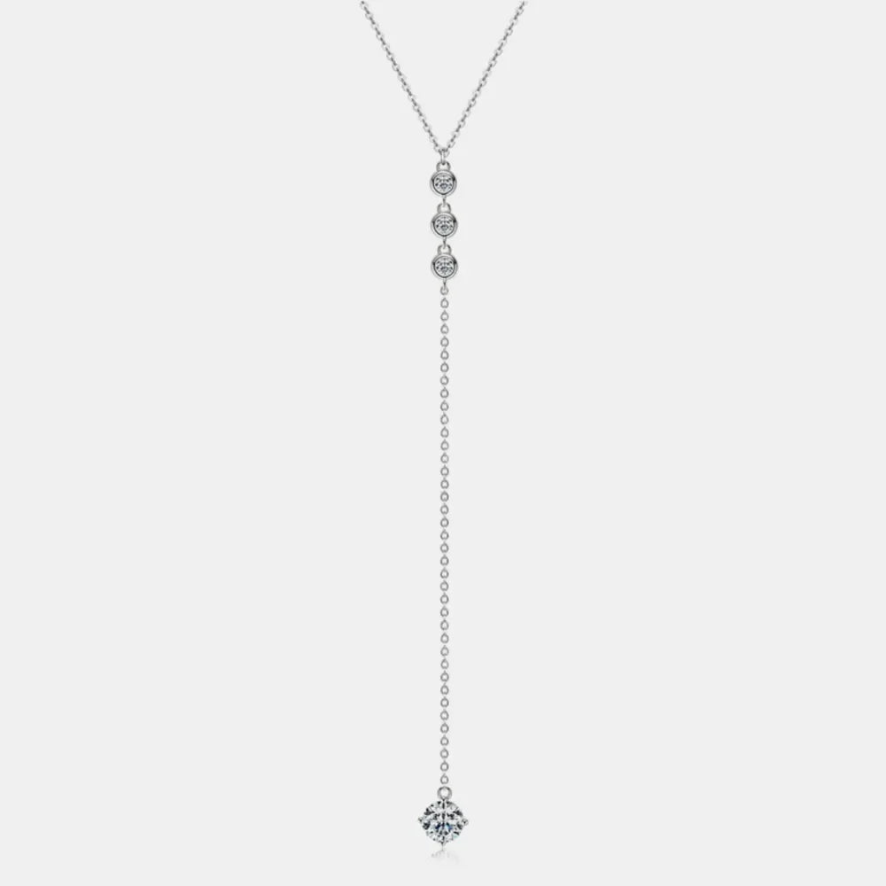 Moissanite Drop Necklace - D Color Brilliance 1.3ct Velanci
