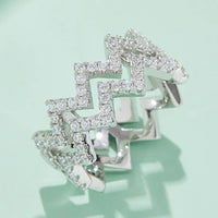 Moissanite Zigzag Stacking Rings Giulia - Everyday Sparkle Women's Ring Velanci