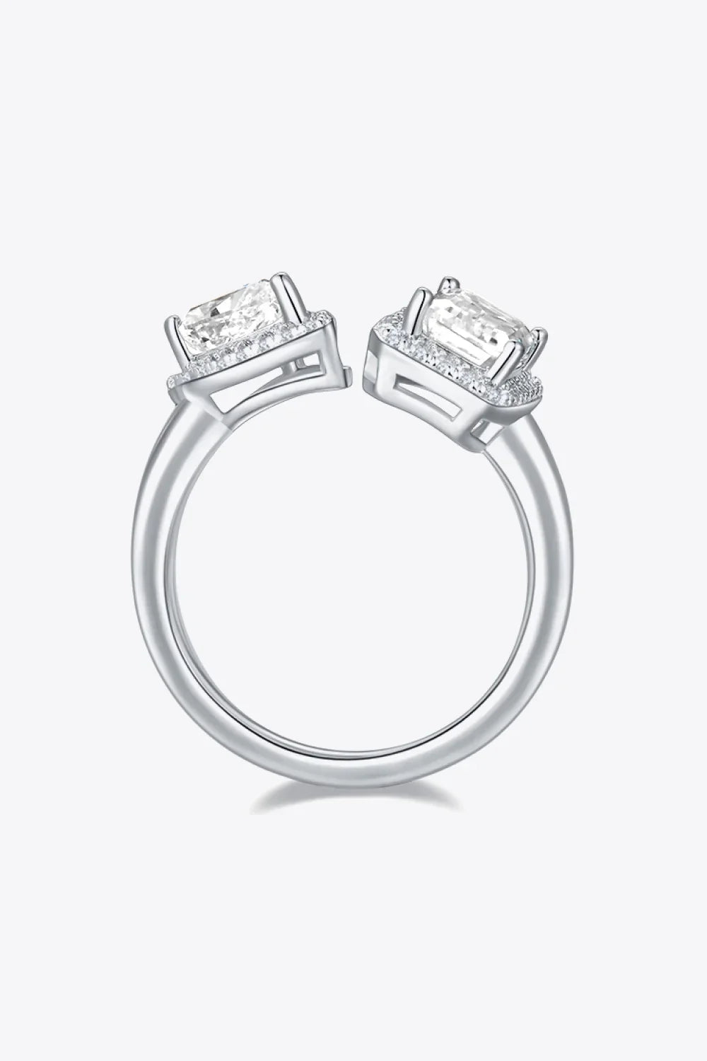 1-ct Moissanite Ring Bianca - Platinum-Plated D Color VVS1 Women's Ring Velanci