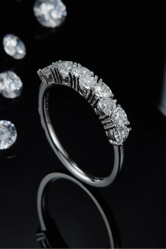 1 Carat Moissanite Half-Eternity Ring Alessia - Classic Women's Ring Velanci
