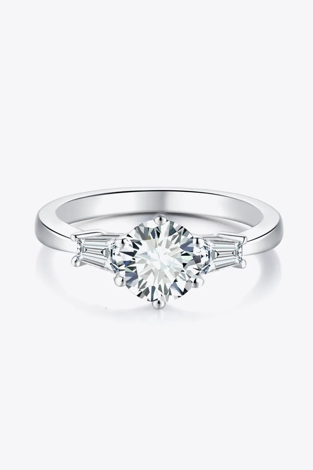 Ring Isabella - 1ct Moissanite Pt-Plated Center Solitaire Women's Ring Velanci