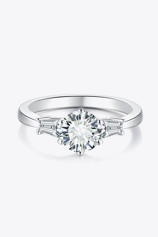 Ring Isabella - 1ct Moissanite Pt-Plated Center Solitaire Women's Ring Velanci