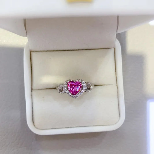 Ring Giulia - 1 Carat Moissanite Halo, Sterling Silver Women's Ring Velanci
