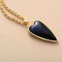 Labradorite Heart Necklace - 18K Gold-Plated Copper Velanci