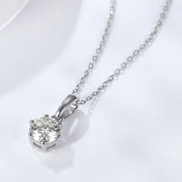 Moissanite Pendant Necklace - 2 Carat 6-Prong Minimalist Velanci