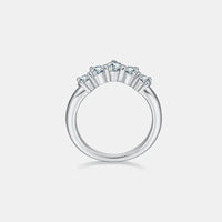 Inlaid Moissanite Ring Ariella - 0.9ct Coastal Sparkle Arc Women's Ring Velanci