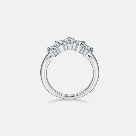 Inlaid Moissanite Ring Ariella - 0.9ct Coastal Sparkle Arc Women's Ring Velanci
