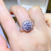 Ring Isabella - 2ct Moissanite Halo Sterling Silver Women's Ring Velanci