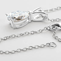 1.5 Carat Moissanite Teardrop Necklace - Sterling Silver Velanci