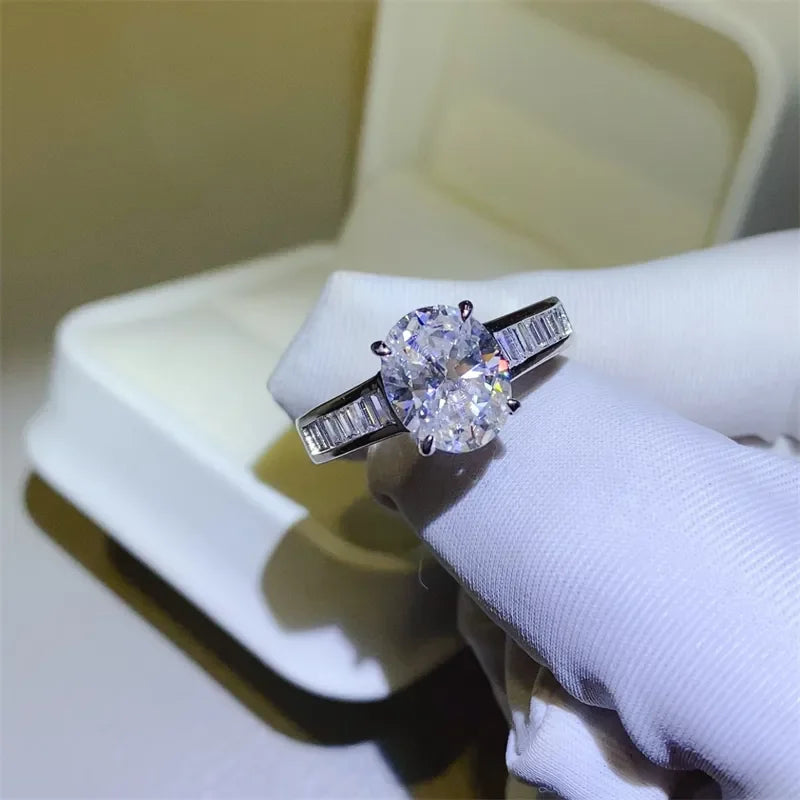 3 Carat Moissanite Sterling Ring Isabella - Coastal Sparkle Women's Ring Velanci