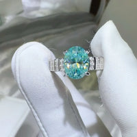 2Ct Moissanite Sterling Silver Ring Isabella - Ocean Shine Women's Ring Velanci
