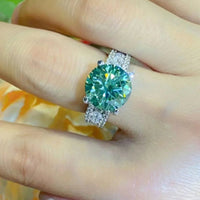 Moissanite Ring Chiara - Dazzling 5 Carat Wide Band Women's Ring Velanci