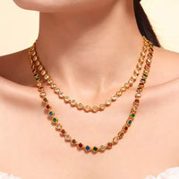 Gold-Plated Zircon Necklace - Lightweight Delicate Velanci