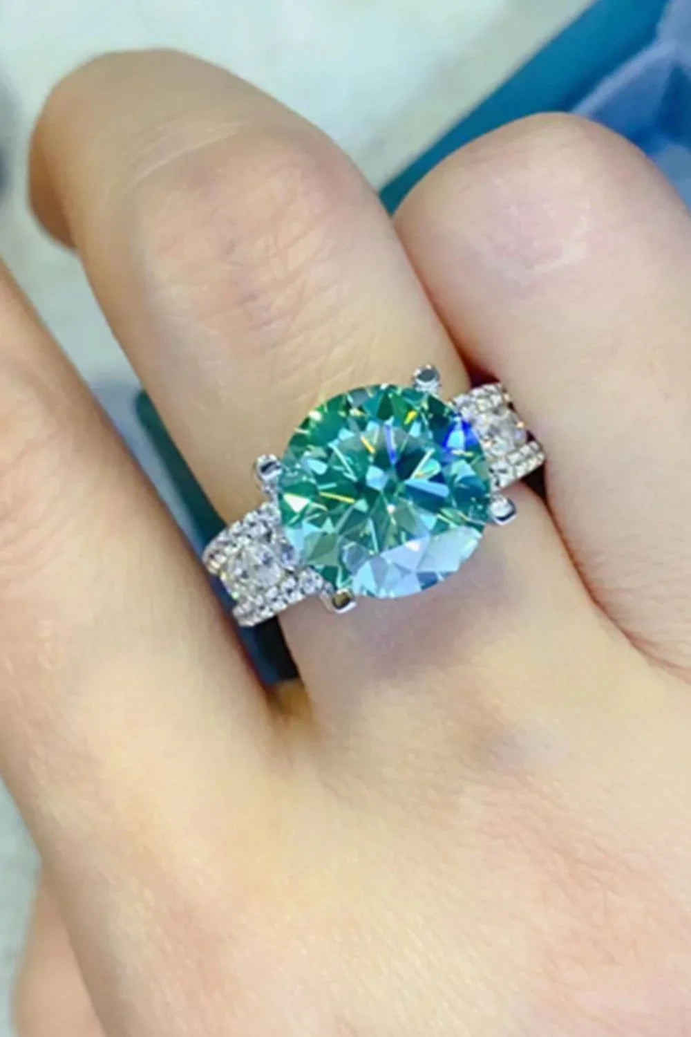 Moissanite Ring Chiara - Dazzling 5 Carat Wide Band Women's Ring Velanci