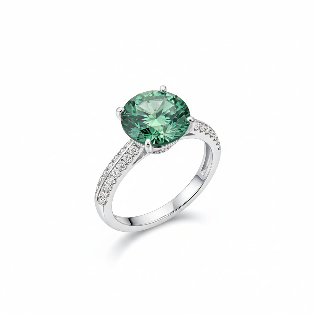 Ring Giovanna - 5 Carat Moissanite Platinum-Plated Silver Women's Ring Velanci