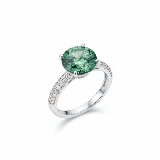 Ring Giovanna - 5 Carat Moissanite Platinum-Plated Silver Women's Ring Velanci