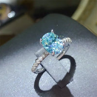 Moissanite Zircon Ring Giulia - 2-Carat Center Shine Women's Ring Velanci