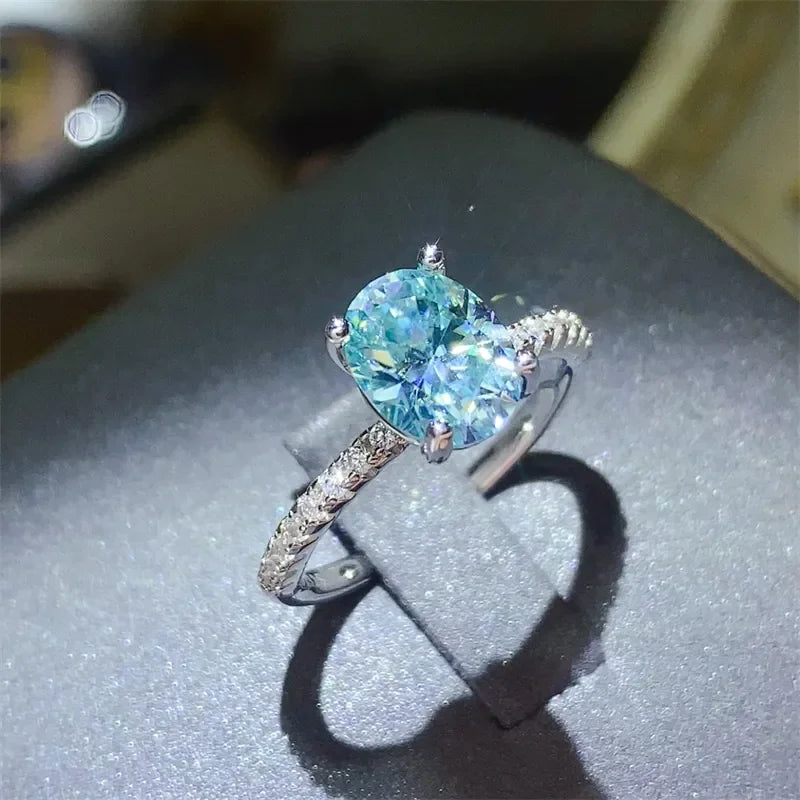 Moissanite Zircon Ring Giulia - 2-Carat Center Shine Women's Ring Velanci
