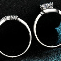 Ring Set Livia - Elegant Moissanite Comfort Fit Silver Women's Ring Velanci