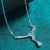 1 Carat Moissanite Necklace - Rhodium-Plated Sterling Silver Velanci