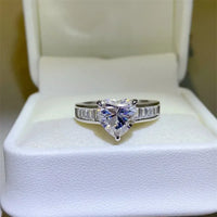 Moissanite Ring Sofia - 3-Carat Center Stone Silver Women's Ring Velanci