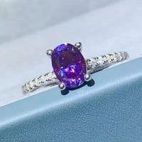 Ring Isabella - Purple Moissanite 1ct, 4-Prong Band Women's Ring Velanci