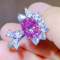 3 Carat Moissanite Ring Elena - Open Ring In Sterling Silver Women's Ring Velanci