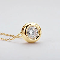1ct Moissanite Necklace - Rose Gold Plated Silver Sparkle Velanci
